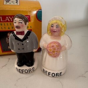 Before/After Salt and Pepper Shakers - gag gift for bridal shower. Never used.